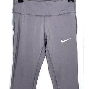 Nike Women's S Power Epic Run Fri-Fit Gray Cropped Tight Fit Leggings 938602-056